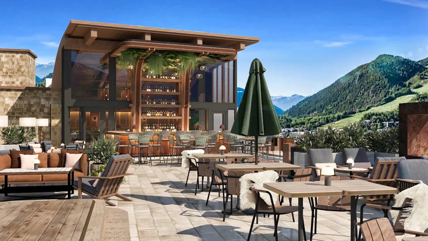 Rooftop terrace at Chica - Aspen with mountain views in Aspen, Colorado