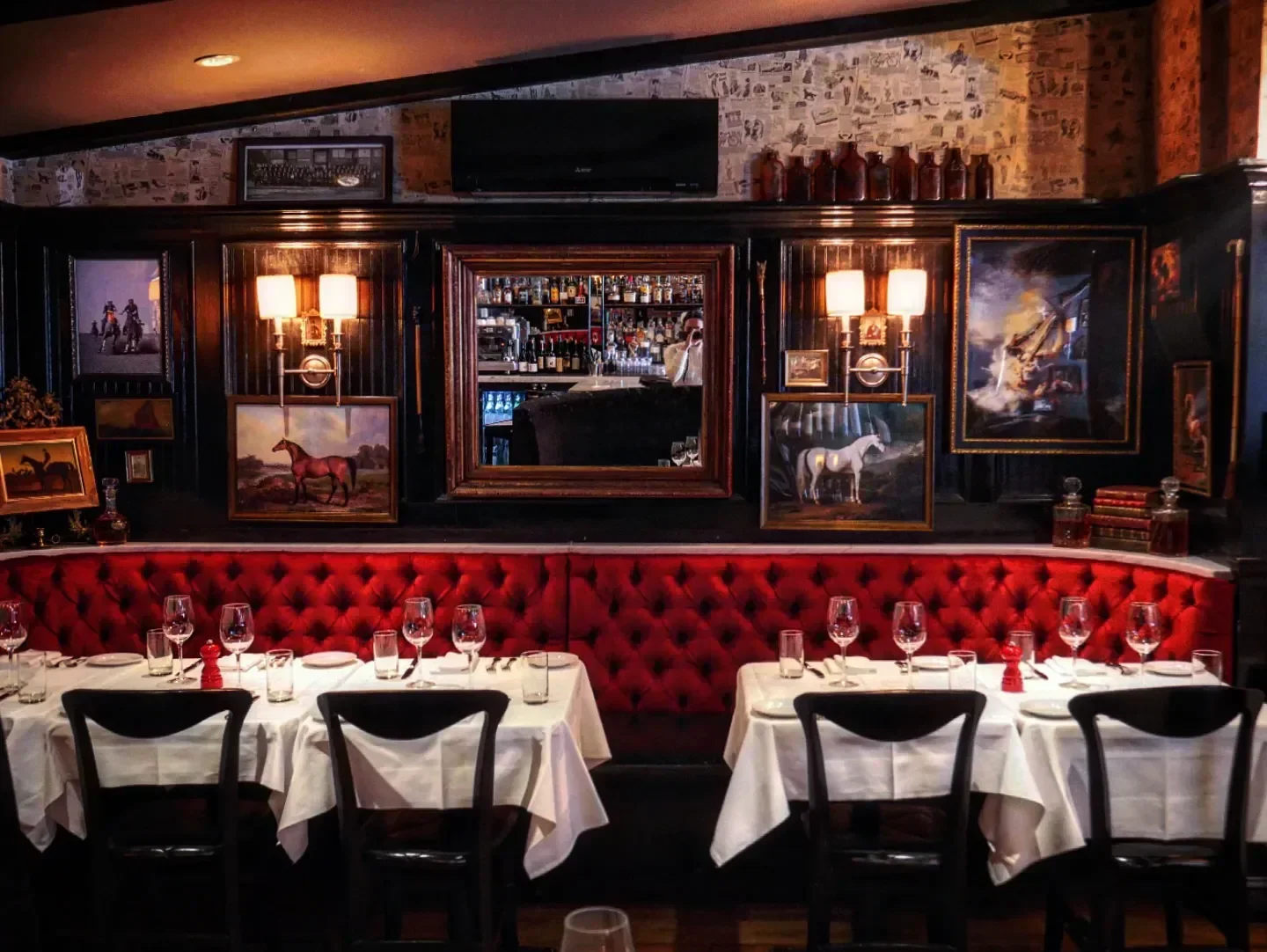 Cozy dining area at Steakhouse No. 316 Aspen, featuring elegant decor in Aspen.